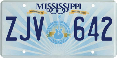 MS license plate ZJV642