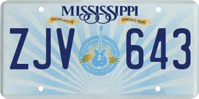 MS license plate ZJV643