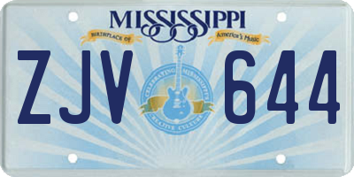 MS license plate ZJV644