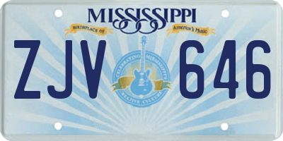 MS license plate ZJV646