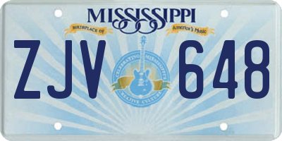 MS license plate ZJV648