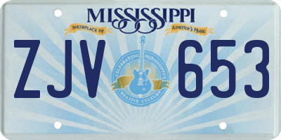 MS license plate ZJV653