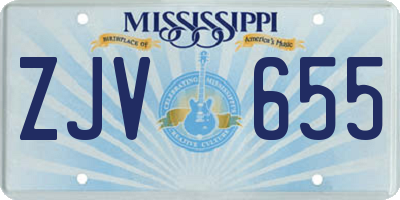 MS license plate ZJV655