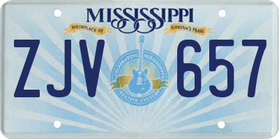 MS license plate ZJV657