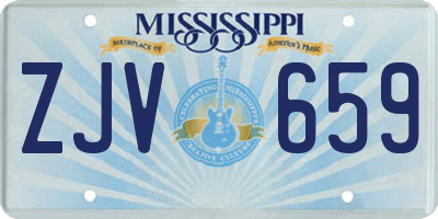 MS license plate ZJV659