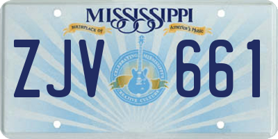 MS license plate ZJV661