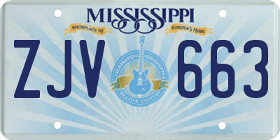 MS license plate ZJV663
