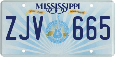 MS license plate ZJV665