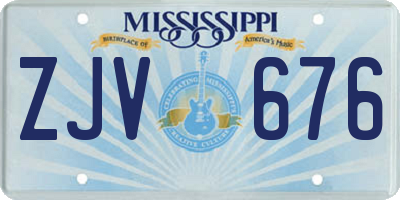 MS license plate ZJV676