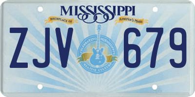 MS license plate ZJV679