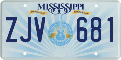 MS license plate ZJV681