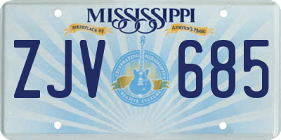 MS license plate ZJV685