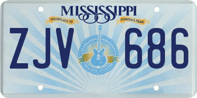 MS license plate ZJV686