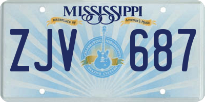 MS license plate ZJV687