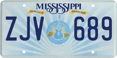 MS license plate ZJV689