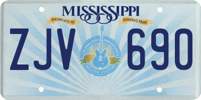 MS license plate ZJV690