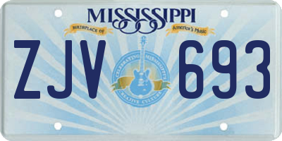 MS license plate ZJV693