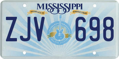 MS license plate ZJV698