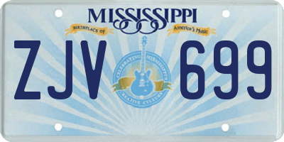 MS license plate ZJV699