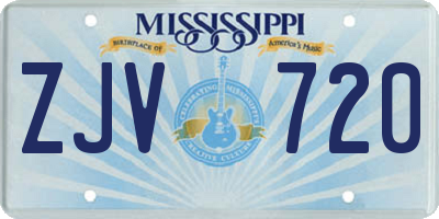 MS license plate ZJV720