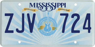 MS license plate ZJV724