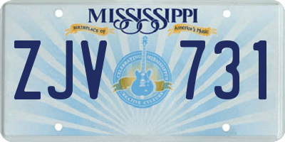 MS license plate ZJV731