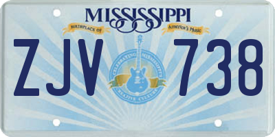 MS license plate ZJV738