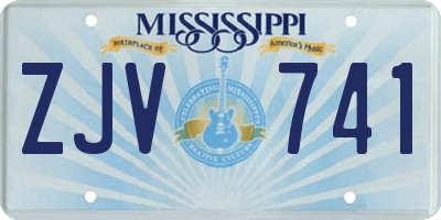 MS license plate ZJV741