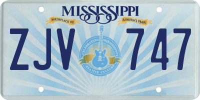 MS license plate ZJV747