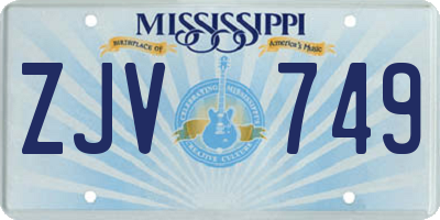 MS license plate ZJV749