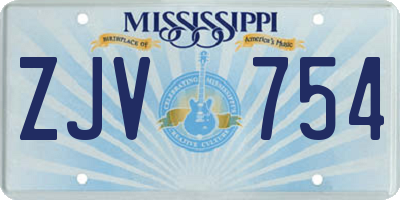 MS license plate ZJV754