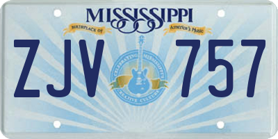 MS license plate ZJV757