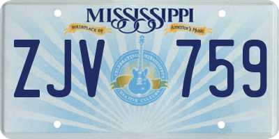 MS license plate ZJV759