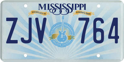 MS license plate ZJV764