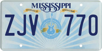 MS license plate ZJV770