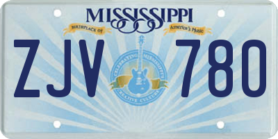MS license plate ZJV780