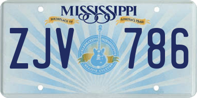 MS license plate ZJV786