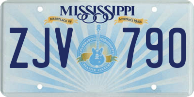 MS license plate ZJV790