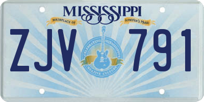 MS license plate ZJV791