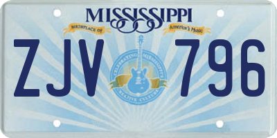 MS license plate ZJV796