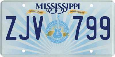 MS license plate ZJV799