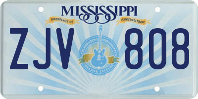 MS license plate ZJV808