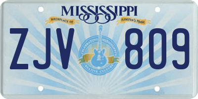 MS license plate ZJV809