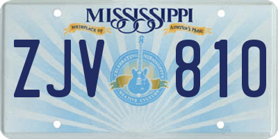 MS license plate ZJV810