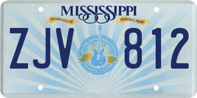 MS license plate ZJV812