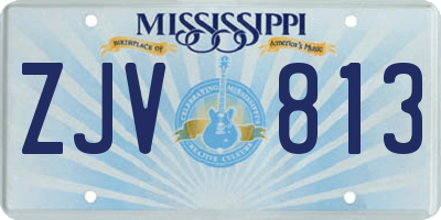 MS license plate ZJV813