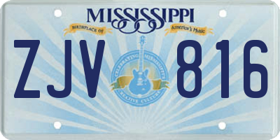 MS license plate ZJV816