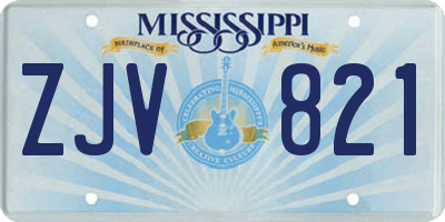 MS license plate ZJV821