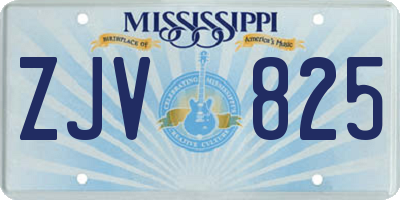MS license plate ZJV825