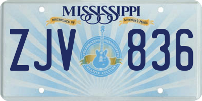 MS license plate ZJV836